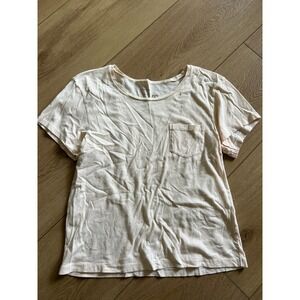 Outerknown Womens Light Pink Short Sleeve Crew Neck Pocket Tee Size S